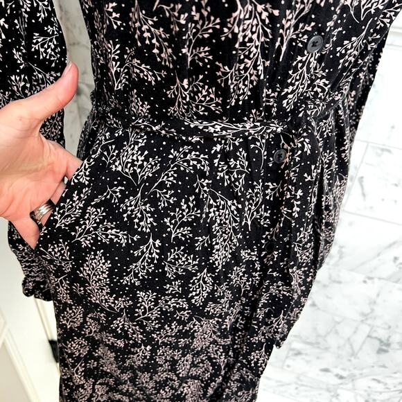 Boden Cotton Jersey Smocked Milkshake Leaf Sprig Fall Floral Size 6 R Dress - Picture 4 of 6